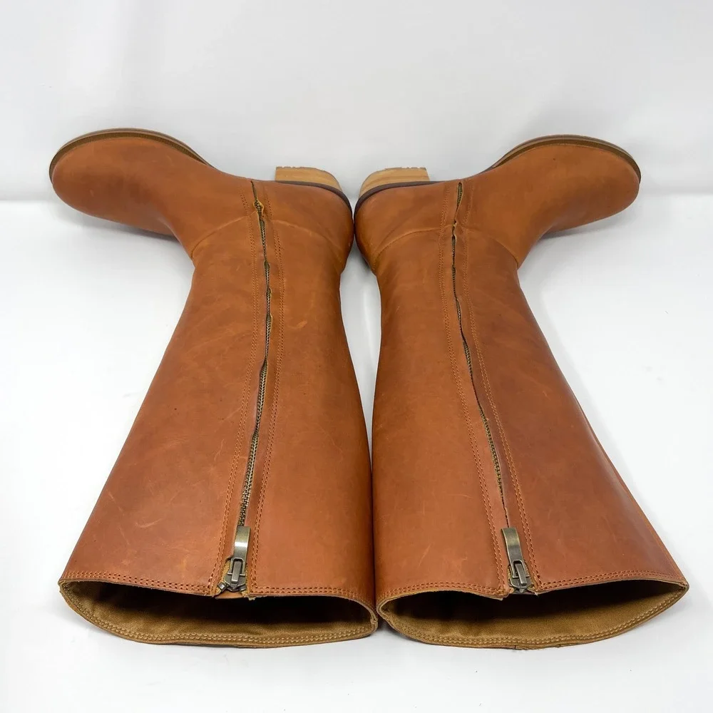 Chaco Cataluna Tall Riding Boots Womens 8.5 Tan Brown Waterproof Leather Rustic